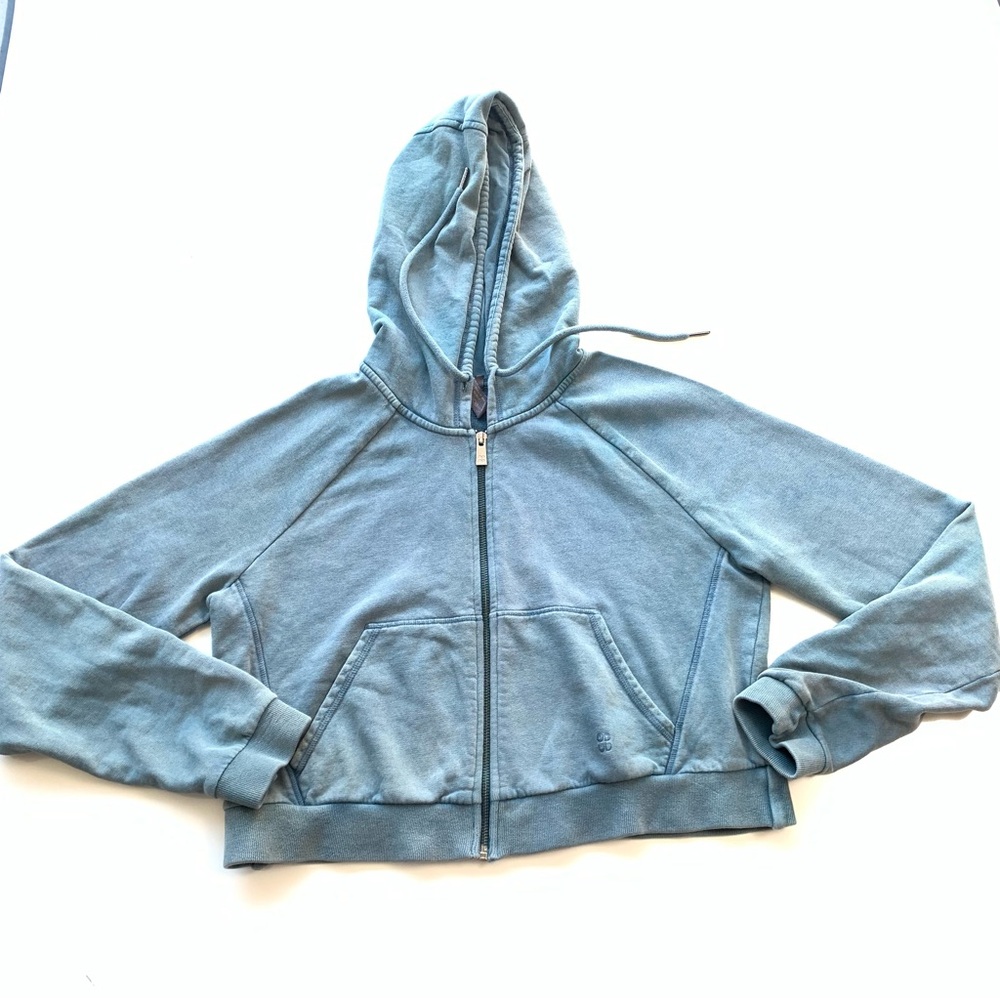 Sweaty Betty‎ Essentials Full-Zip Hoodie Crop Womens Size S Teal